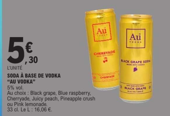 Soda à base de vodka 'Au Vodka'