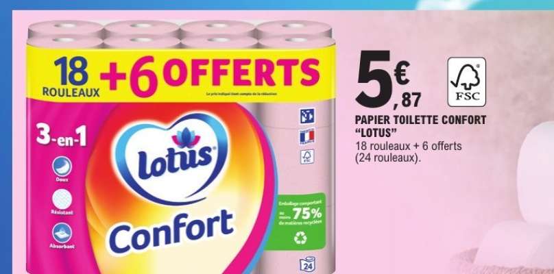 Papier Toilette Confort Lotus