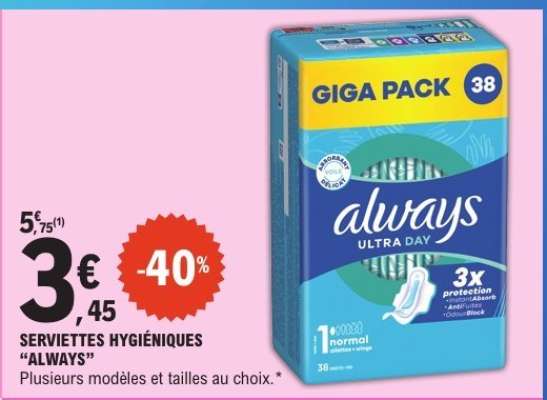 Serviettes Hygiéniques Always