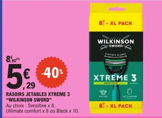 RASOIRS JETABLES XTREME 3 “WILKINSON SWORD”