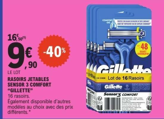 RASOIRS JETABLES SENSOR 3 COMFORT "GILLETTE"