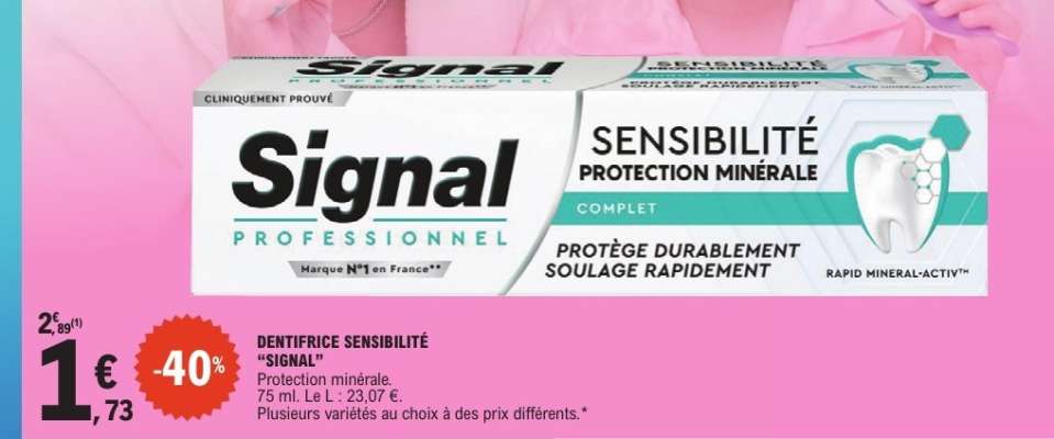 DENTIFRICE SENSIBILITÉ 'SIGNAL'