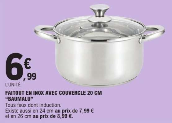 FAITOUT EN INOX AVEC COUVERCLE 20 CM "BAUMALU"