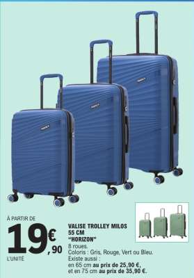 VALISE TROLLEY MILOS 55 CM "HORIZON"
