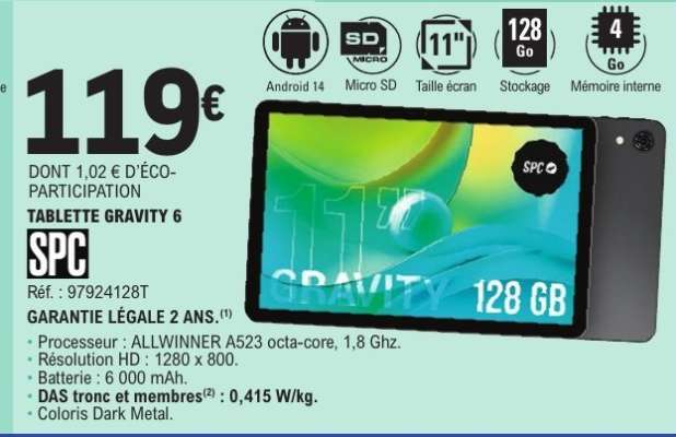 TABLETTE GRAVITY 6 SPC