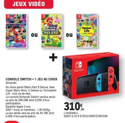 CONSOLE SWITCH + 1 JEU AU CHOIX
