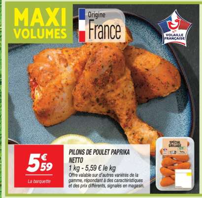 PILONS DE POULET PAPRIKA NETTO
