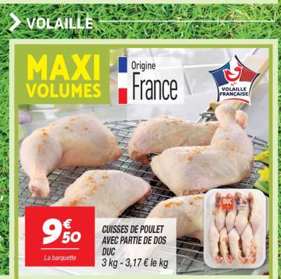 CUISSES DE POULET AVEC PARTIE DE DOS DUC