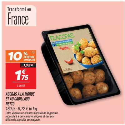 ACCRAS À LA MORUE ET AU CABILLAUD NETTO