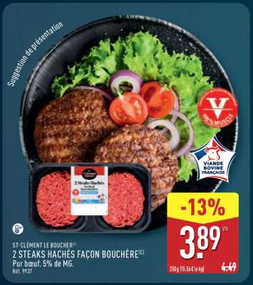 ST-CLÉMENT LE BOUCHER® 2 STEAKS HACHÉS FAÇON BOUCHÈRE