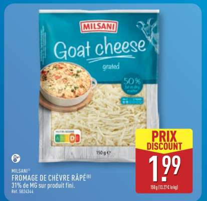 MILSANI Fromage de Chèvre Râpé