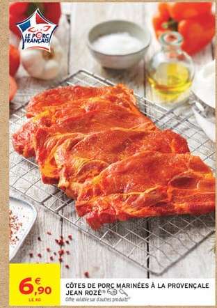 Côtes de porc marinées à la provençale Jean Rozé