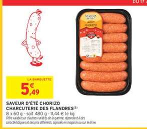 Saveur d'été Chorizo Charcuterie des Flandres