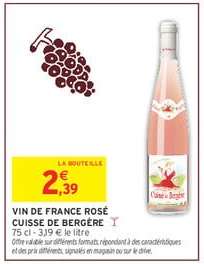 VIN DE FRANCE ROSÉ CUISSE DE BERGÈRE