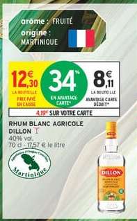 RHUM BLANC AGRICOLE "DILLON"
