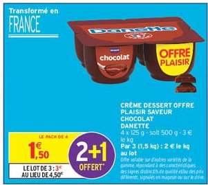 Crème Dessert Offre Plaisir Saveur Chocolat Danette