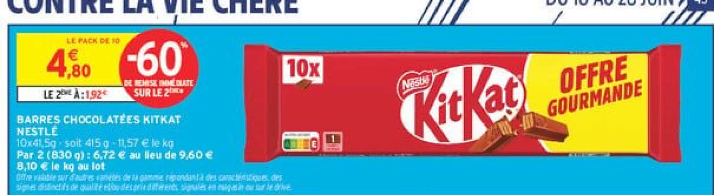 BARRES CHOCOLATÉES KITKAT NESTLÉ