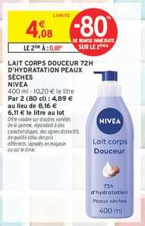 LAIT CORPS DOUCEUR 72H D'HYDRATATION PEAUX SÈCHES