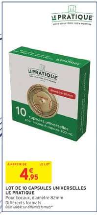 LOT DE 10 CAPSULES UNIVERSELLES LE PRATIQUE