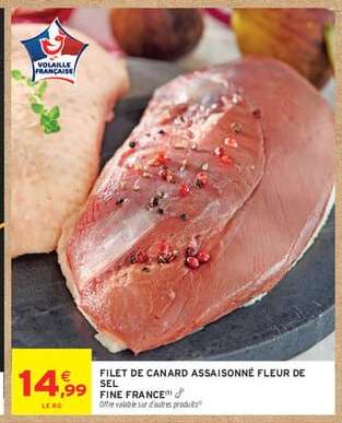 FILET DE CANARD ASSAISONNÉ FLEUR DE SEL