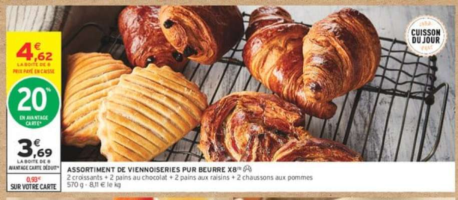 ASSORTIMENT DE VIENNOISERIES PUR BEURRE X8