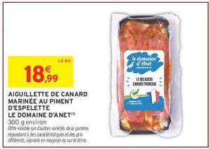 AIGUILLETTE DE CANARD MARINÉE AU PIMENT D'ESPELETTE LE DOMAINE D'ANET