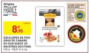 ESCALOPES DE FOIE GRAS DE CANARD DU SUD-OUEST X3 MAISTRES OCCITANS