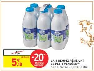 LAIT DEMI-ÉCRÉMÉ UHT LE PETIT VENDÉEN