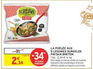 LA POÊLÉE AUX 5 LÉGUMES SURGELÉE “PAYSAN BRETON”