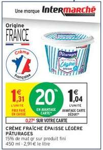 CRÈME FRAÎCHE ÉPAISSE LÉGÈRE PÂTURAGES