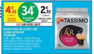 Dosettes de Café L'OR Long Intense Tassimo