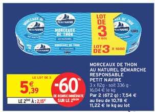 Morceaux de thon au naturel Démarche Responsable Petit Navire