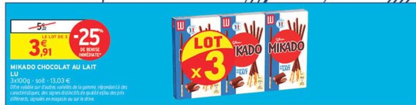 Mikado Chocolat Au Lait Lu