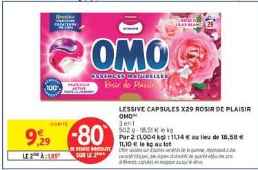 LESSIVE CAPSULES X29 ROSIR DE PLAISIR OMO