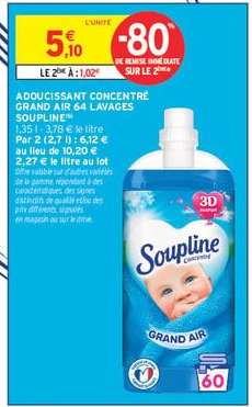 ADOUCISSANT CONCENTRÉ GRAND AIR 64 LAVAGES SOUPLINE