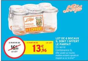 LOT DE 6 BOCAUX 1L DONT 1 OFFERT LE PARFAIT