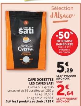 CAFE DOSETTES LES CAFES SATI