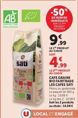 CAFE GRAINS BIO FAIRTRADE LES CAFES SATI
