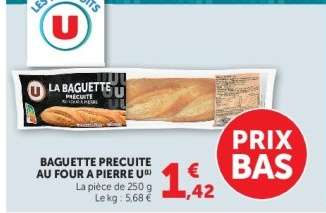 Baguette précuite au four à pierre U