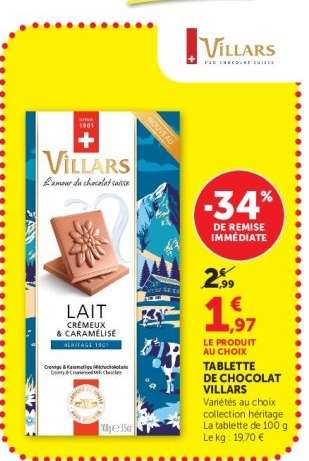 TABLETTE DE CHOCOLAT VILLARS