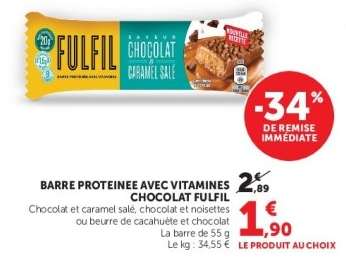 BARRE PROTEINEE AVEC VITAMINES CHOCOLAT FULFIL