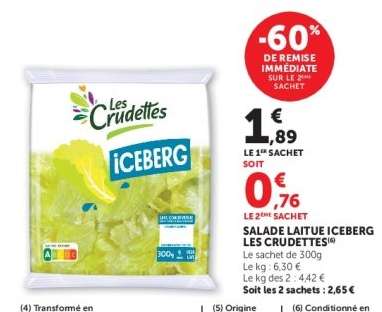 SALADE LAITUE ICEBERG LES CRUDETTES