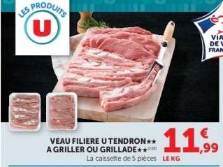 VEAU FILIERE U TENDRON