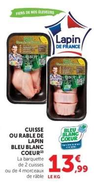 Cuisse ou Râble de Lapin Bleu Blanc Coeur