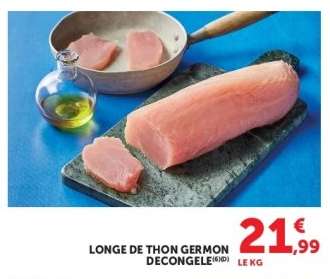 Longe de thon germon décongelé
