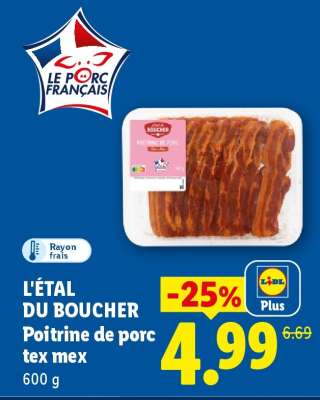 Poitrine de porc tex mex