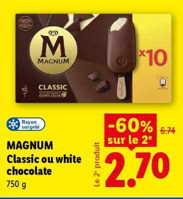 MAGNUM Classic ou white chocolate