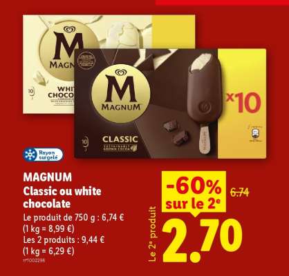 MAGNUM Classic ou white chocolate