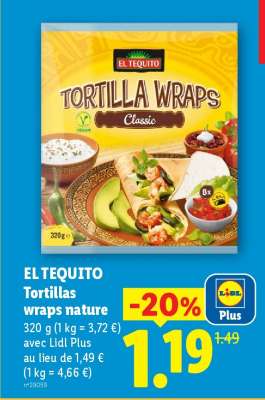 EL TEQUITO Tortillas wraps nature