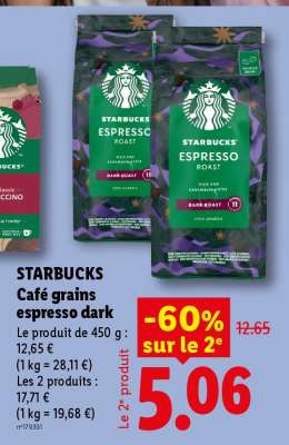 STARBUCKS Café grains espresso dark